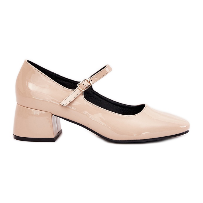 Pompe dipinte con cintura beige e fibbia