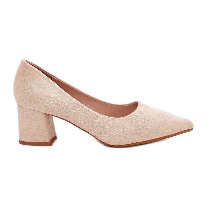 Pompe da donna con dita puntate sul post beige