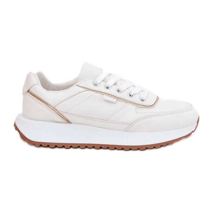 Scarpe sportive femminili su piattaforma bianca