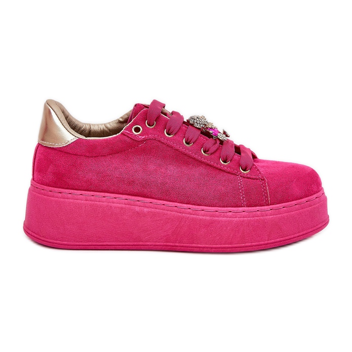 Sneaker femminili sulla piattaforma con Teddy Bear Fuchsia rosa