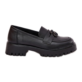Mocassini in pelle da donna con pin Bear Vinceza 18109 Nero