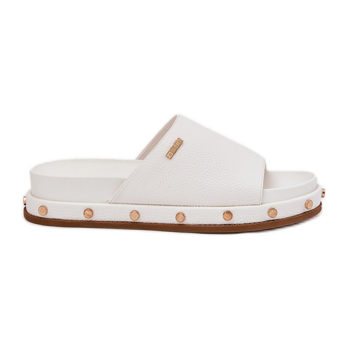 Flip da donna Flip sulla piattaforma con Big Star RR274216 White Studs bianca