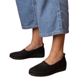 Sneaker da donna nera con zirconi nero