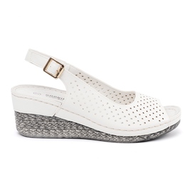 Goodin Sandali a cuneo bianco openwork bianca