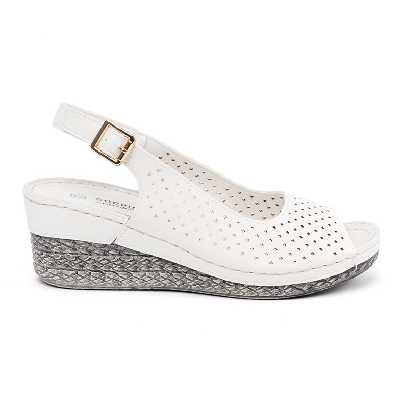 Goodin Sandali a cuneo bianco openwork bianca