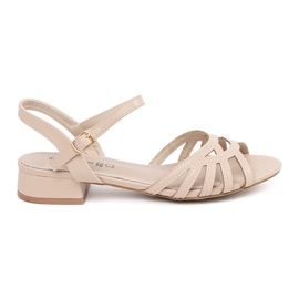 Goodin Sandali beige con inserto in pelle