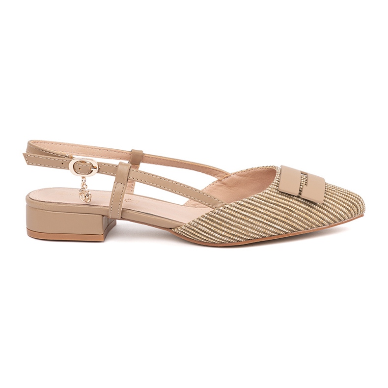 Goodin Sandali taupe con un tallone aperto beige
