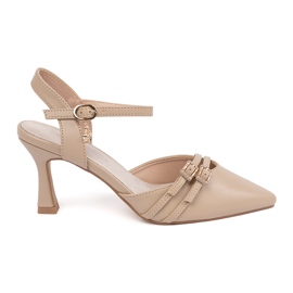 Goodin Décolleté beige con tacco aperto