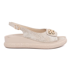 Goodin Sandali piatti con decorazione taupe beige