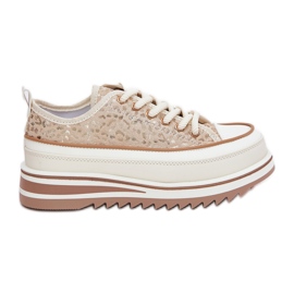 S.Barski Sneaker femminili su un'enorme piattaforma S. Barski BF51-101 beige