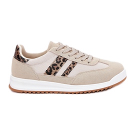 Evento Sneaker femminili con leopardo beige ecologio