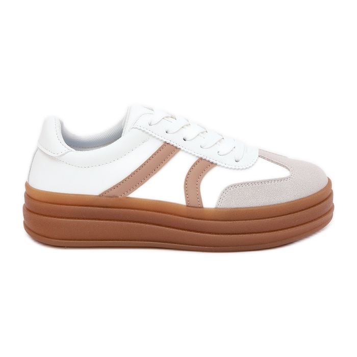 Evento Sneakers con plateau da donna, colore bianco bianca