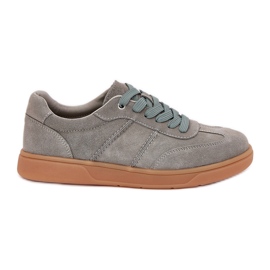 Evento Sneakers in pelle scamosciata palina verde femminile