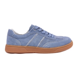 Evento Sneaker blu femminili in pelle scamosciata
