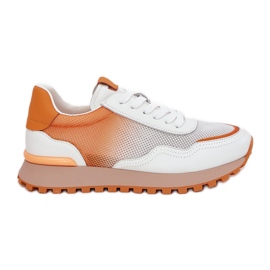 Scarpe sportive in pelle con Vinceza 66775 Mesh femminile arancia