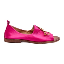 Ballerine da donna in pelle Zazoo 2660 Fucsia rosa