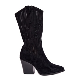 Stivali aperti sul post S.Barski Hy51-606 Black nero