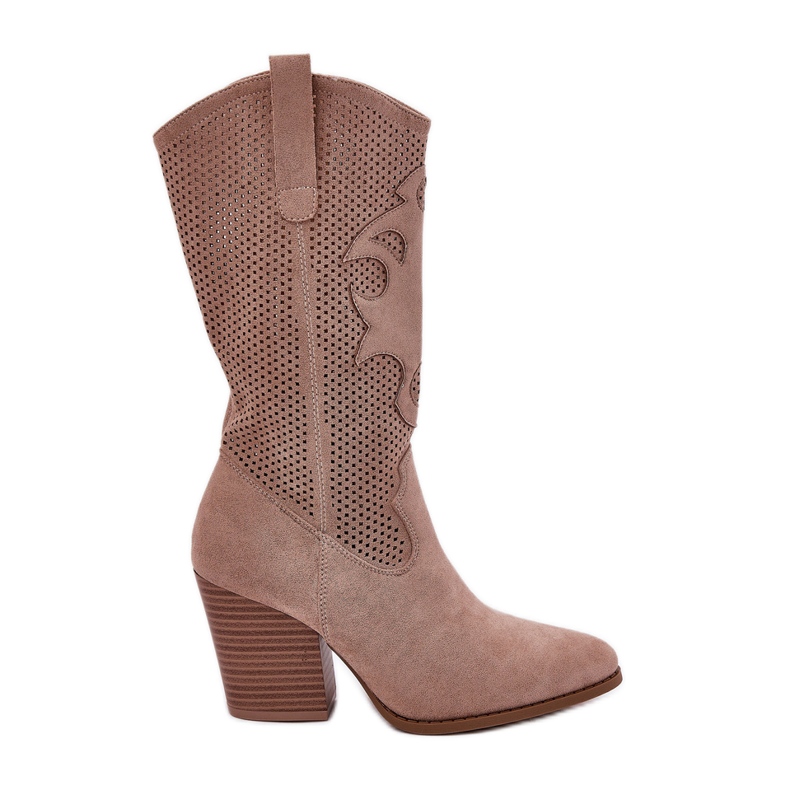 Stivali da cowboy aperti sul post S.Barski Hy51-606 beige