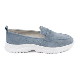 Goodin Mocassini blu in pelle sulla piattaforma