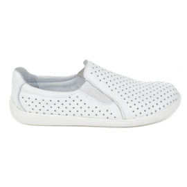 Pugno per scarpe bianche Pollonus femminile in pelle a piedi nudi 5-1308-025 bianca