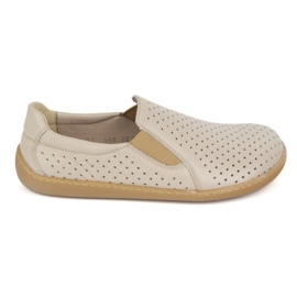 Scarpe da donna in pelle a piedi nudi slippato Pollonus vanilia 5-130-022 beige