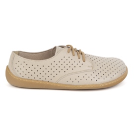 Punti femminili in pelle a piedi nudi Pollonus 5-1288-024 Vanilla Verona/Perforazione beige