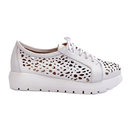 Scarpe traforate in pelle da donna Zazoo 2821 bianco