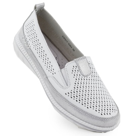 Scarpe in pelle aperta da donna Evento bianco 5634