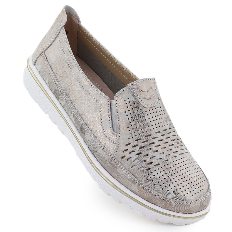 Evento Scarpe in pelle da donna Openwork Golden Event 1653 d'oro