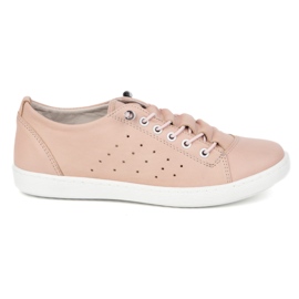 Vriston Scarpe in pelle femminile 081 in polvere rosa