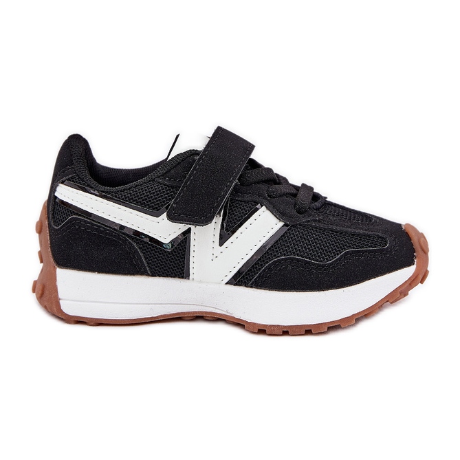 Scarpe da ginnastica con velcro per bambini, nere nero