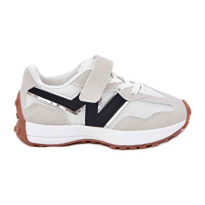 Scarpe da ginnastica con velcro per bambini, grigie grigio