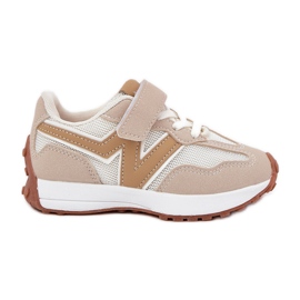 Scarpe da ginnastica con velcro per bambini, Beige