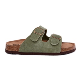 Flip di pelle scamosciata femminile con Big Star RR274A393 Green Blamps verde
