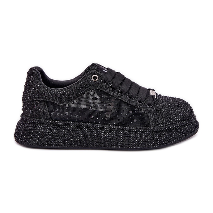 Sneaker decorate sulla piattaforma nera GoE NN2N4021 nero