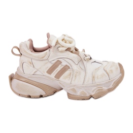 Sneakers in pelle da donna Goe rr2n4037 beige