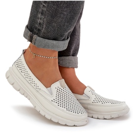 Evento MOFER OPENWORK in pelle leggera 24pb18-6870 BIANCO