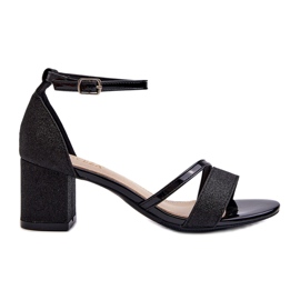 Vinceza Sandali glitter da donna 20244 su un pilastro basso nero