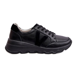 Scarpe sportive in pelle da donna Vinceza 7918 Nere nero