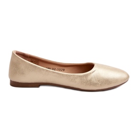 Ballerine classiche dorate in pelle d'oro