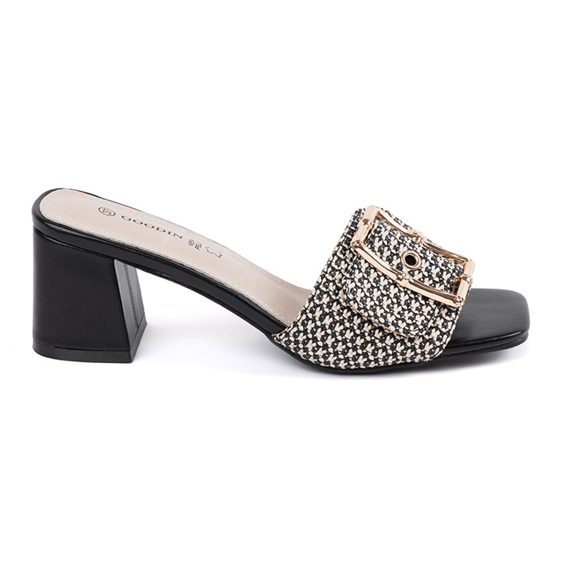 Goodin Tweed Slifor in bianco e nero sul palo bianca