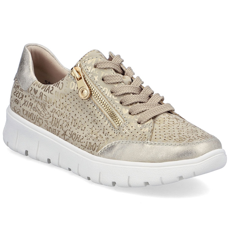 Scarpe sportive da donna Beige Golden Rieker N1316-90 d'oro