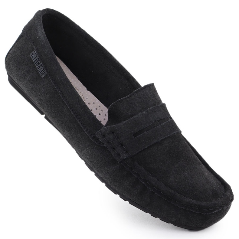 Mocassini in pelle femminile Nero Big Star RR274948