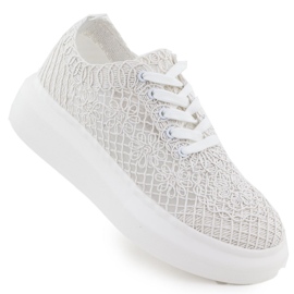 Scarpe da donna sulla piattaforma White Vinceza 17371 bianco