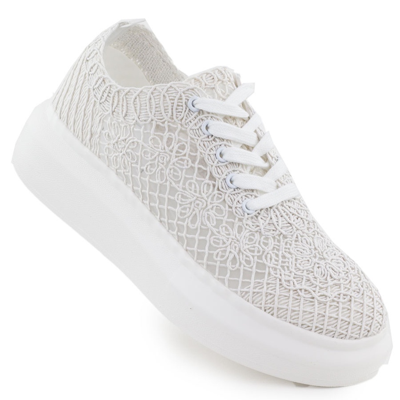 Scarpe da donna sulla piattaforma White Vinceza 17371 bianca