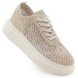 Scarpe da donna sulla piattaforma Beige Vinceza 17371