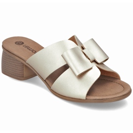 Flip in pelle femminile sul blocco Złote Remonte R8759-90 d'oro