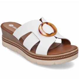 Flip in pelle femminile sui mosse bianchi Remonte D2L52-80 bianco