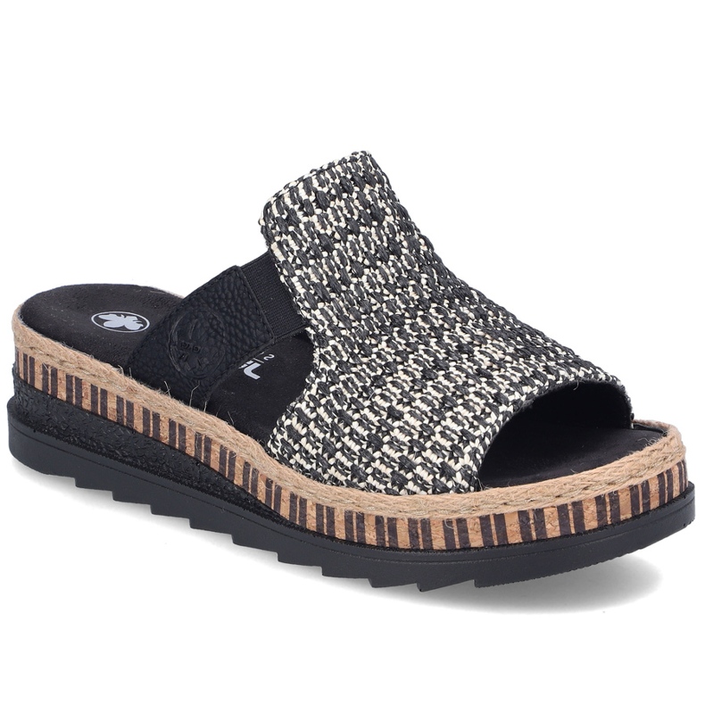 Cuoio in pelle cuoio da donna cuneo nero rieker nero v7953-00