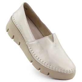 Scarpe in pelle da donna sul cuneo dorato Filippo 6161 d'oro